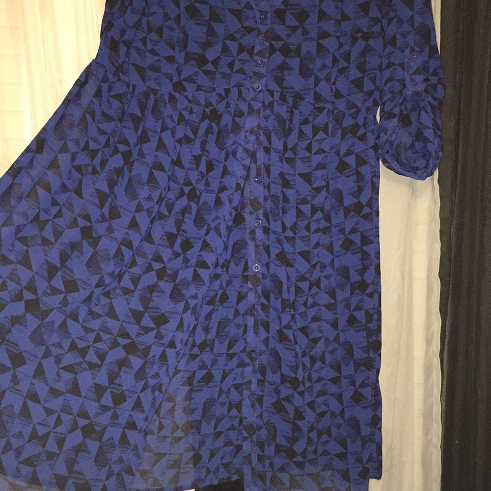 Nwt blueblack torrid oversized chiffon shirt dress